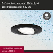 Spot encastré Calla noir avec lumière LED blanc neutre et 680 lumens de puissance