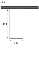 Technische Zeichnung mit Maßen 153 mm Höhe und 60 mm Durchmesser für Leuchtenzylinder.