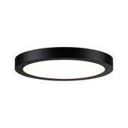 Plafonnier rond en métal noir avec diffuseur blanc pour un éclairage moderne