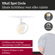 Witte URail Spot Circle spot met instelbare lichtkleur en dimbare functie voor flexibele verlichting