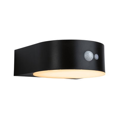 Applique murale LED noire avec détecteur de mouvement et lumière blanc chaud pour extérieur
