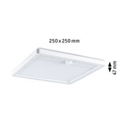 Vierkante witte LED-plafondlamp van kunststof, 250x250 mm groot en 47 mm hoog