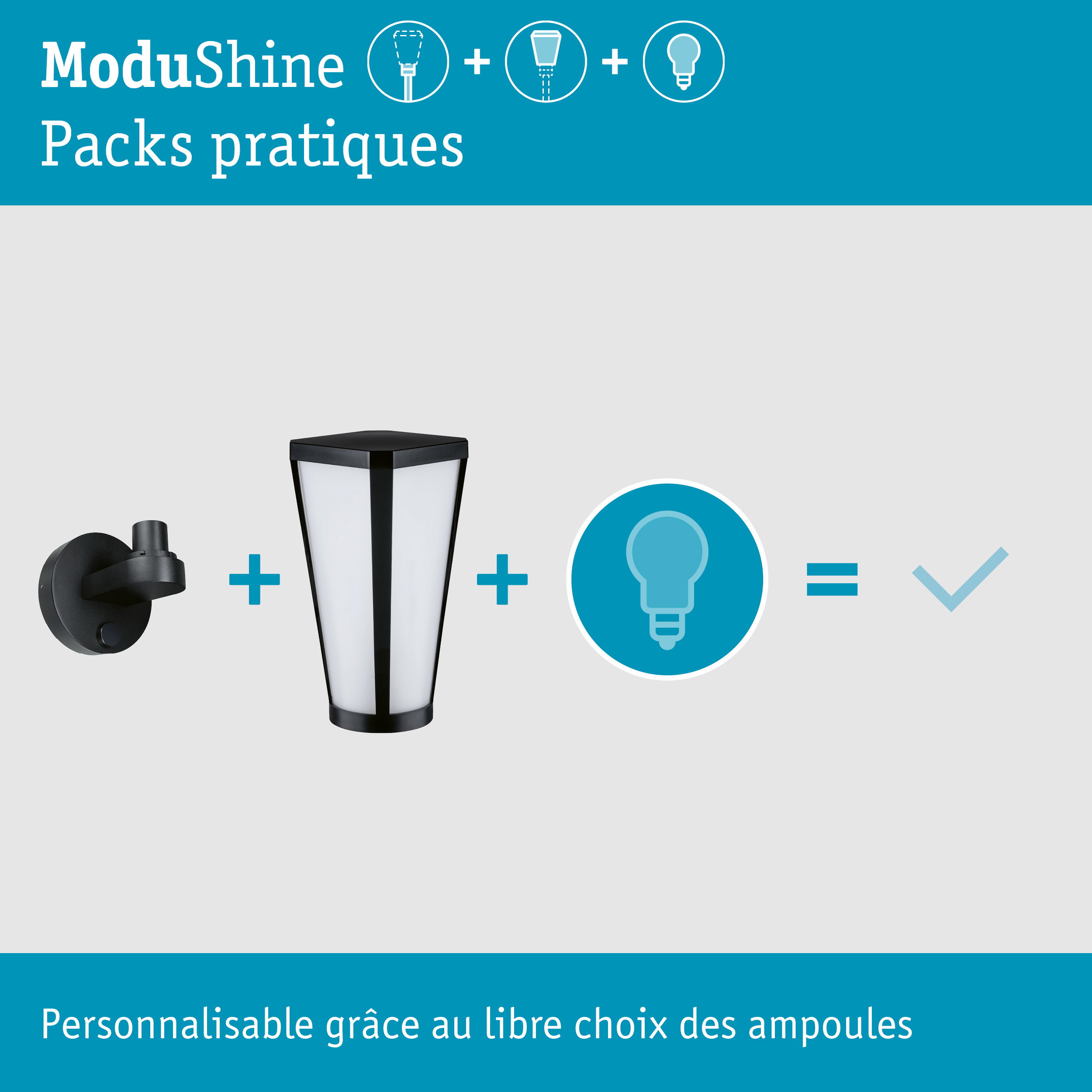 Kit ModuShine Support mural Mavira sans capteur Anthracite