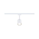 Modern white metal LED spotlight for track system with focused lighting