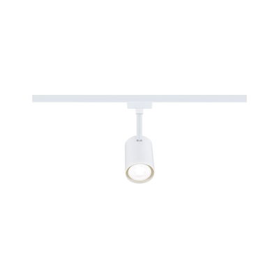 White metal LED spotlight on track system for flexible indoor lighting solutions