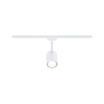 White metal LED spotlight on track system for flexible indoor lighting solutions