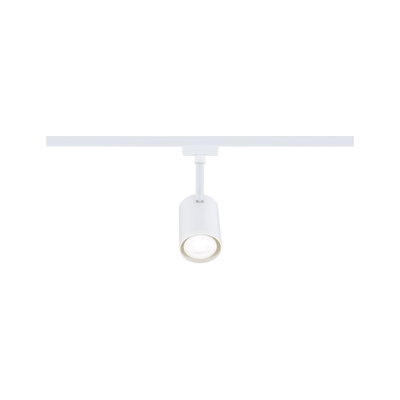 White metal LED spotlight on track system for flexible indoor lighting solutions