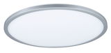 Runde LED-Deckenleuchte mit silbernem Aluminiumrahmen und weißem Diffusor für moderne Raumbeleuchtung