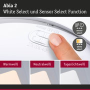 Abia 2 LED-Deckenleuchte in Weiß mit Sensor- und White Select-Funktion für variable Lichtfarben
