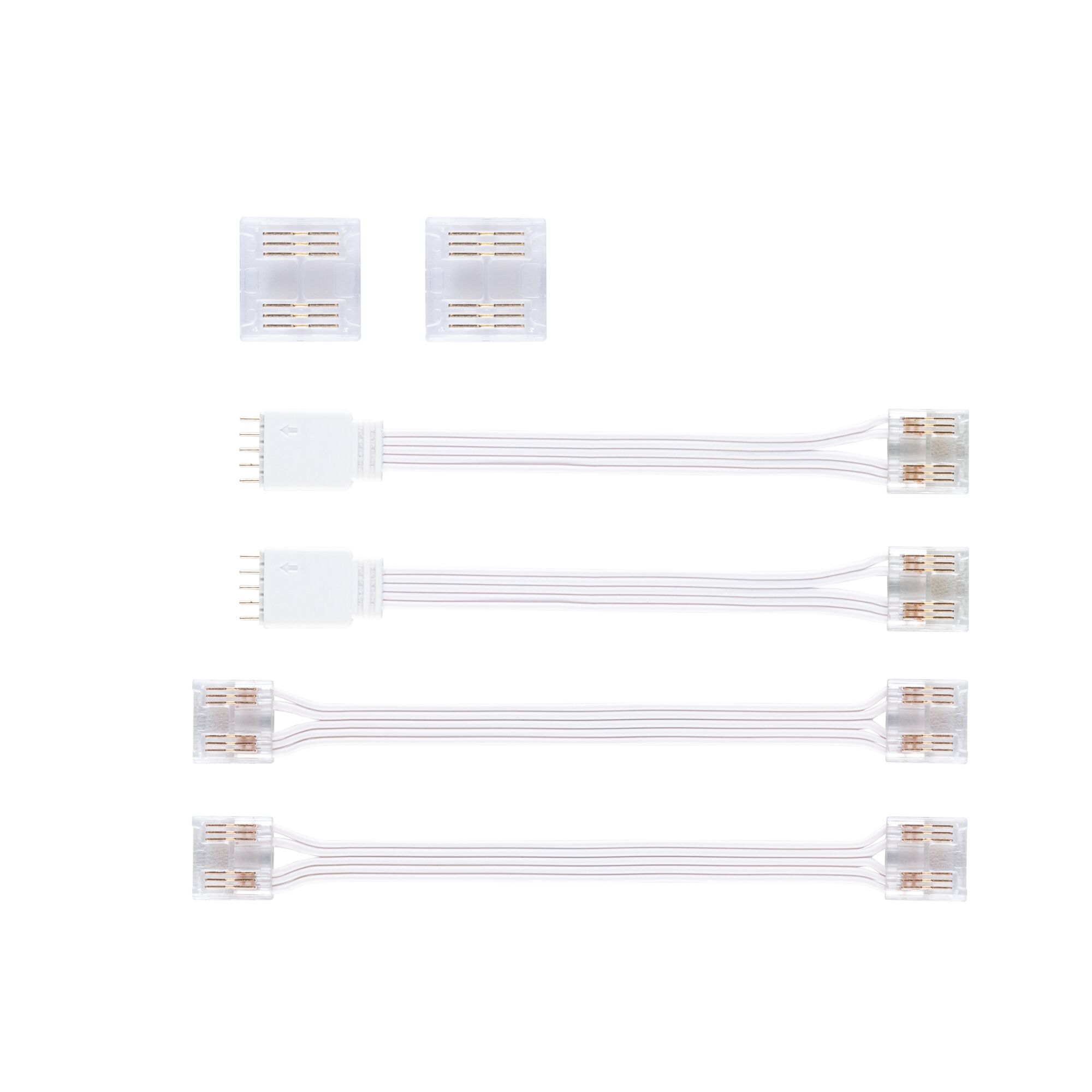 MaxLED Akcesoria Zestaw złączy COB RGBW Biały/Przezroczysty Set of white LED connector cables and transparent plugs for flexible lighting installations