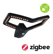 Black LED outdoor wall light with motion sensor and Zigbee for smart home lighting solutions