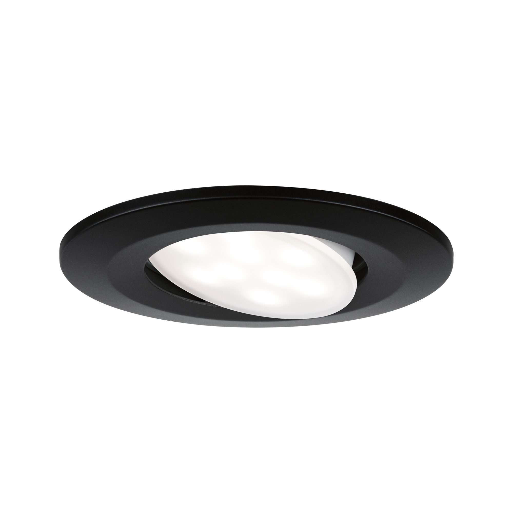 Spot LED encastré noir avec diffuseur blanc en plastique pour éclairage intérieur moderne