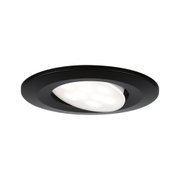 Black LED recessed light with white plastic diffuser for modern interior lighting solutions