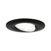 Sort LED-indbygningslampe med hvid plastdiffuser til moderne rumbelysning
