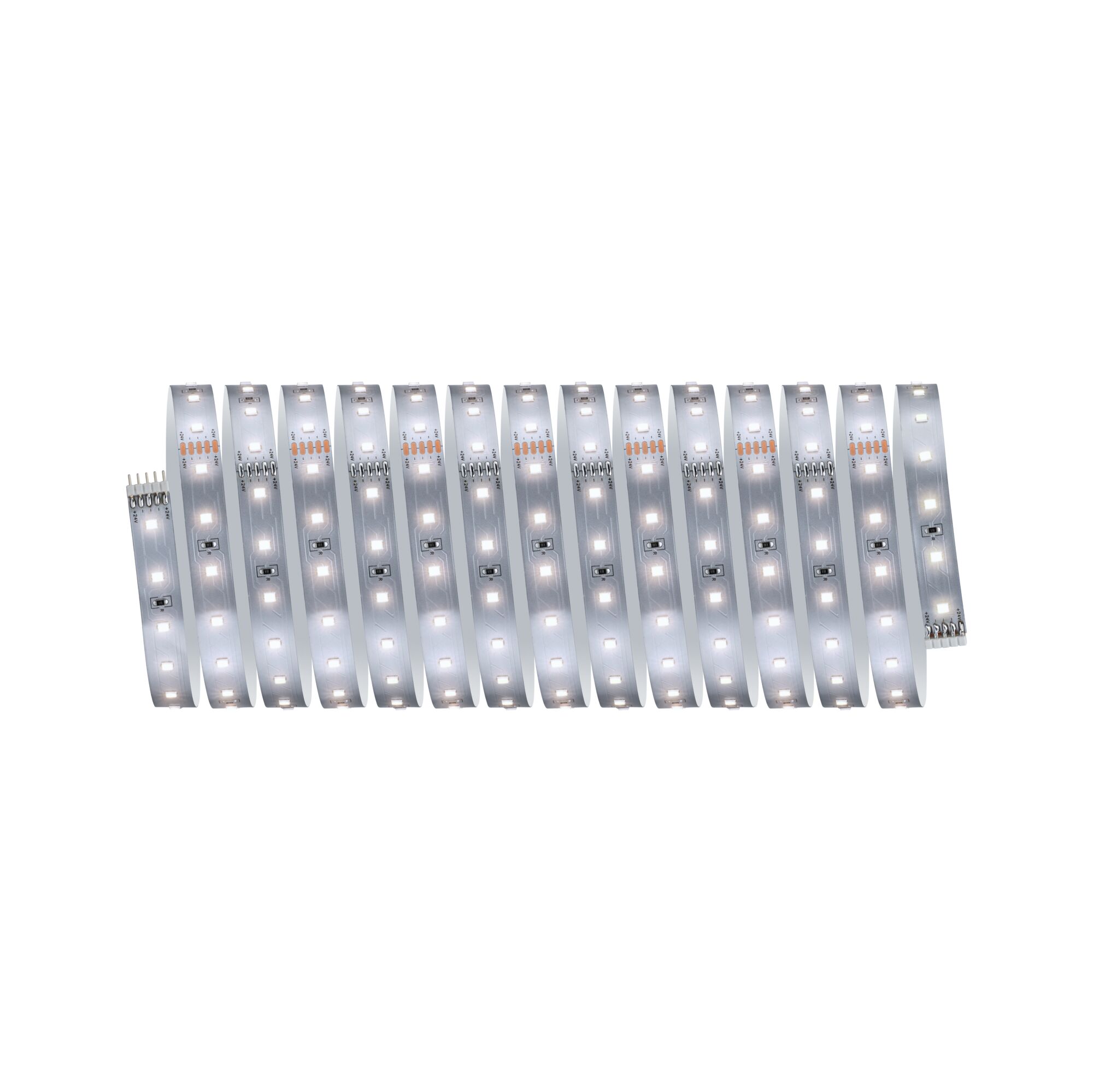 Flexible white LED strip with multiple diodes for versatile modern lighting applications