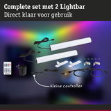 Compleet set met 2 witte LED-lightbars, afstandsbediening en accessoires voor slimme verlichting