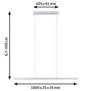 Suspension LED blanche en métal de 1000x25x35 mm avec câble réglable de 150 cm