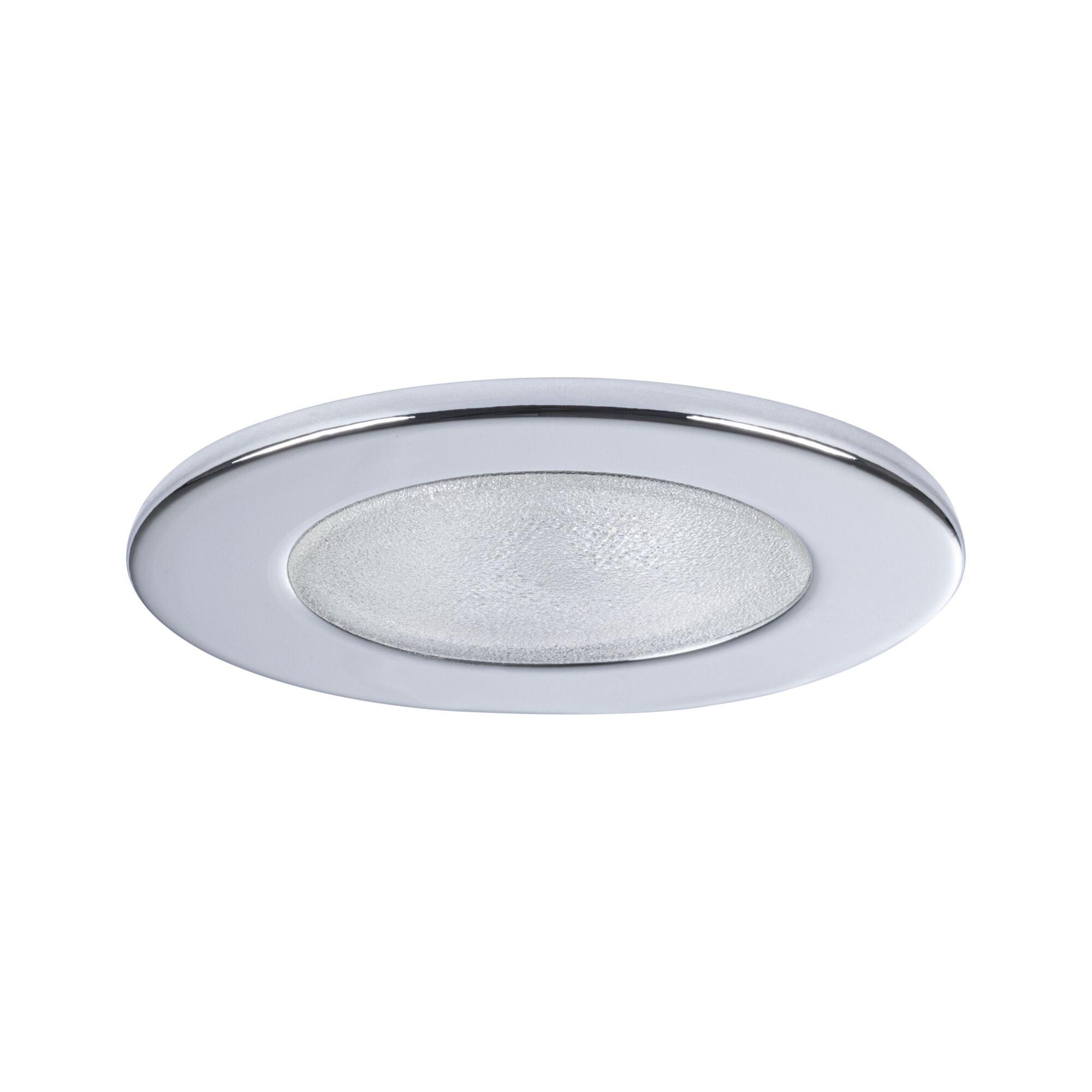 Panneau d'éclairage encastré rond en plastique blanc avec couverture en verre texturé pour éclairage LED