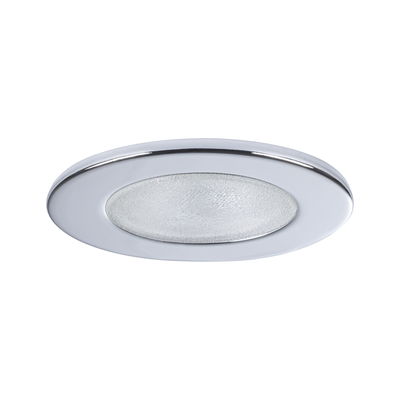 Panneau d'éclairage encastré rond en plastique blanc avec couverture en verre texturé pour éclairage LED
