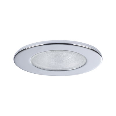 Rond inbouwlichtpaneel van wit kunststof met gestructureerde glazen afdekking voor LED-verlichting