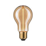LED bulb with amber glass and gold base for decorative lighting and warm ambiance