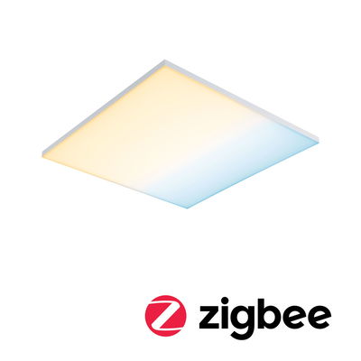 Square LED ceiling light with adjustable warm to cool white light, Zigbee compatible smart lighting panel