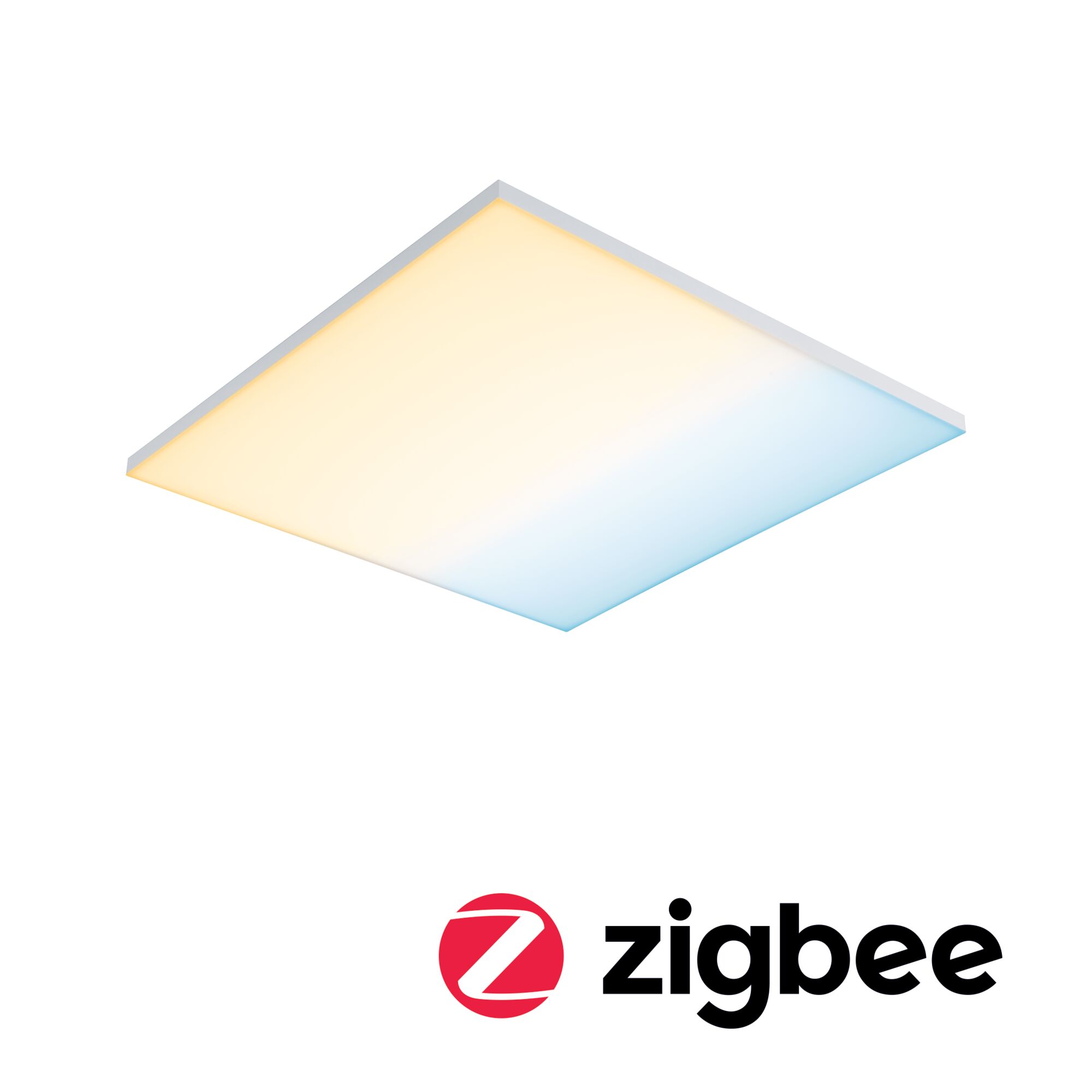 Panneau LED Smart Home Zigbee 3.0 Velora carré 595x595mm 19,5W 2200lm Tunable White Blanc gradable Plafonnier LED carré avec lumière réglable du blanc chaud au blanc froid, compatible Zigbee
