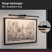 Zwarte Mingo LED-buitenlamp met draaibare kop voor wanddecoratie en kunstverlichting