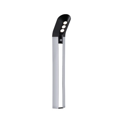 Moderner LED-Außenleuchte aus Aluminium in Silber und Schwarz mit Bewegungsmelder für Gartenbeleuchtung