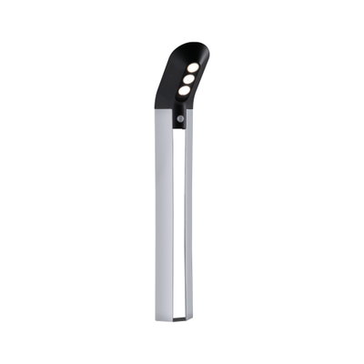 Applique extérieure LED moderne en aluminium argenté et noir avec détecteur de mouvement pour jardin