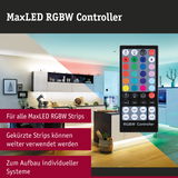 MaxLED RGBW Controller Fernbedienung für LED-Strips mit Farb- und Helligkeitssteuerung in moderner Küche