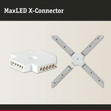 MaxLED X-Connector van wit kunststof verbindt LED-strips in X-vorm voor flexibele verlichtingsoplossingen
