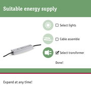 Silver aluminium LED driver with black cable for energy-efficient lighting solutions