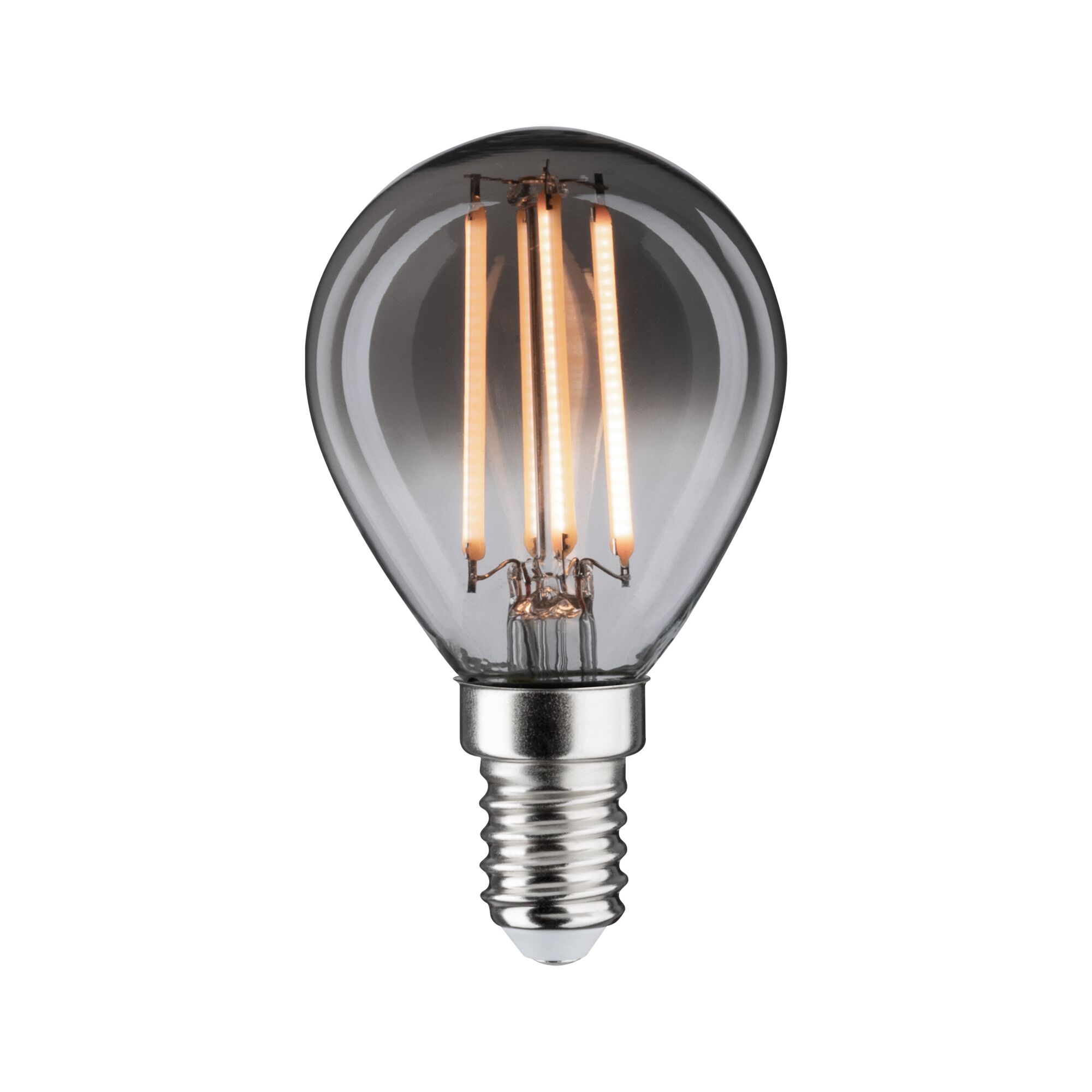 1879 Filament 230 V Sphérique LED E14 Dim 160lm 4W 1800K gradable Verre fumé Ampoule LED avec culot E14 et verre transparent pour un éclairage économique