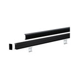 Black aluminum profile with cover and brackets for LED strip lighting installation
