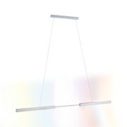 Moderne LED-hanglamp van geborsteld aluminium met gekleurde lichtaccenten voor woonkamerverlichting