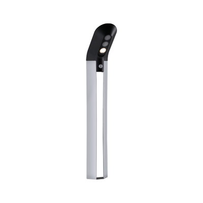 Moderner LED-Außenleuchte aus Aluminium in Silber und Schwarz mit Bewegungsmelder für Gartenbeleuchtung