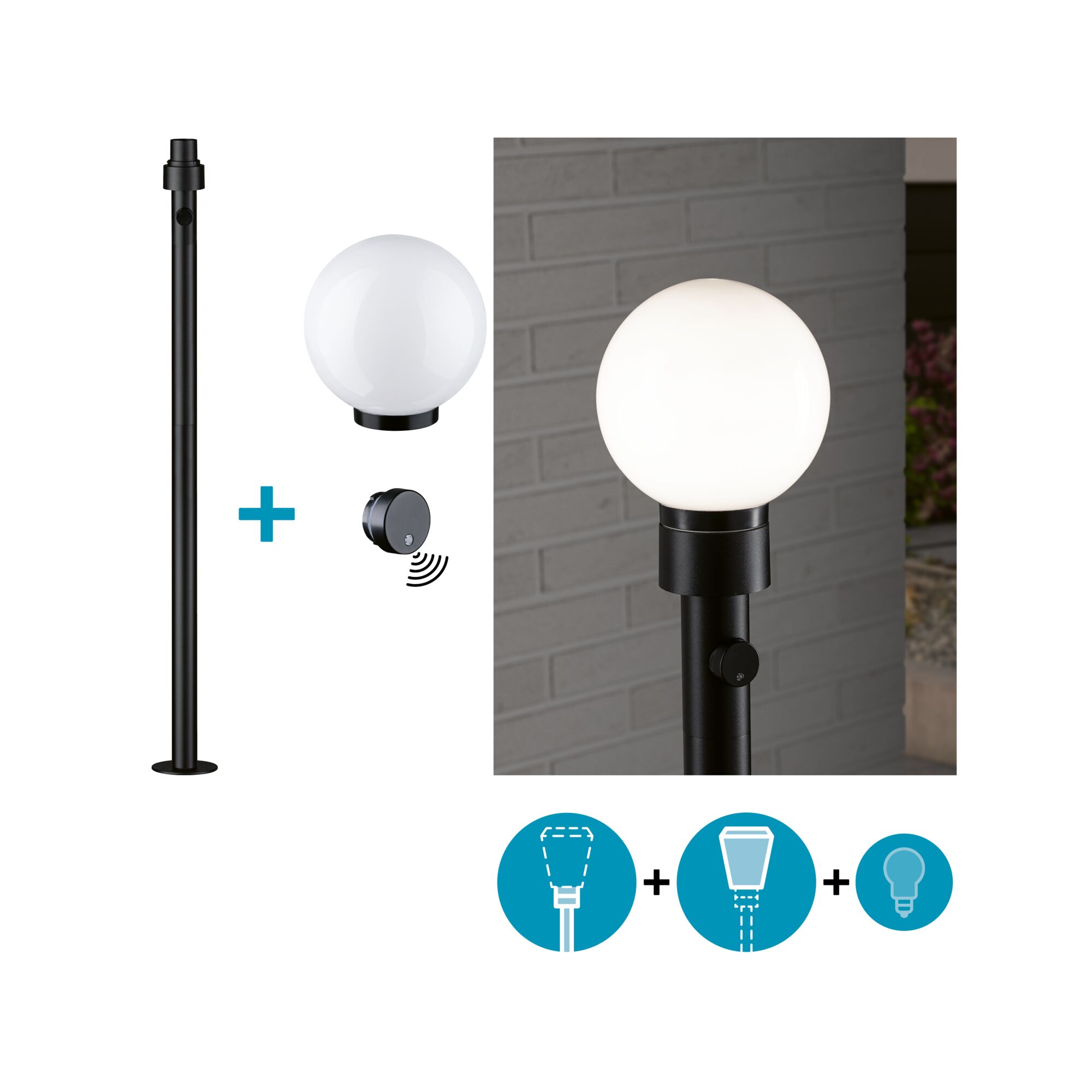 Set ModuShine Poller Taleno Mittel mit Sensor Anthrazit