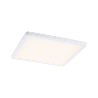 Square white LED ceiling light with warm white illumination for modern living spaces