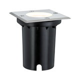 Square recessed floor spotlight with stainless steel and black plastic for outdoor lighting