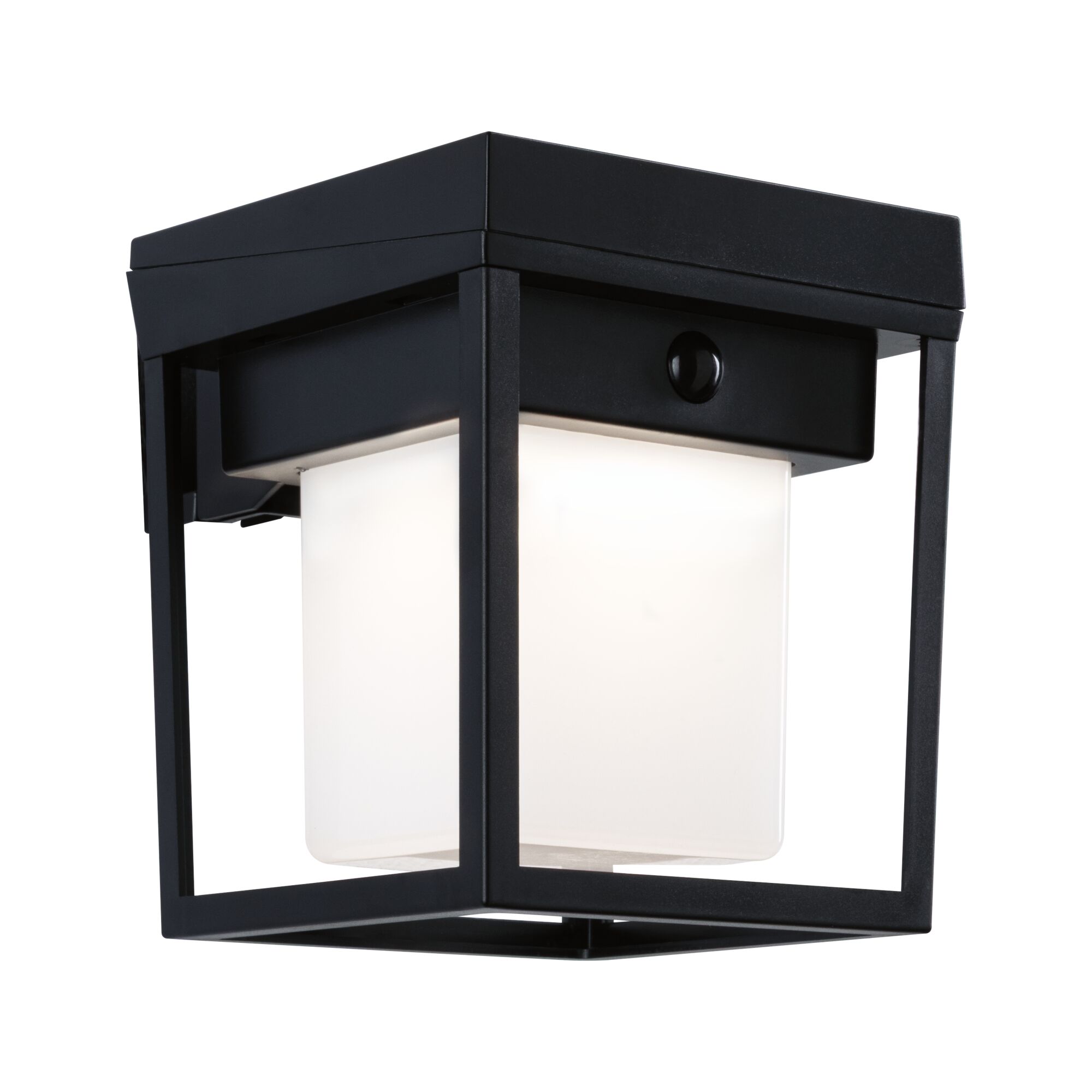 Solar LED-wandarmatuur voor buiten Ferrara IP44 hoekig 121x156mm 3000K 4,2W 400lm 3,7V Zwart