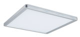 Plafonnier LED carré plat en aluminium argenté avec diffuseur blanc pour éclairage intérieur