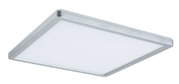 Quadratische LED-Deckenleuchte mit silbernem Aluminiumrahmen und weißem Diffusor für moderne Beleuchtung