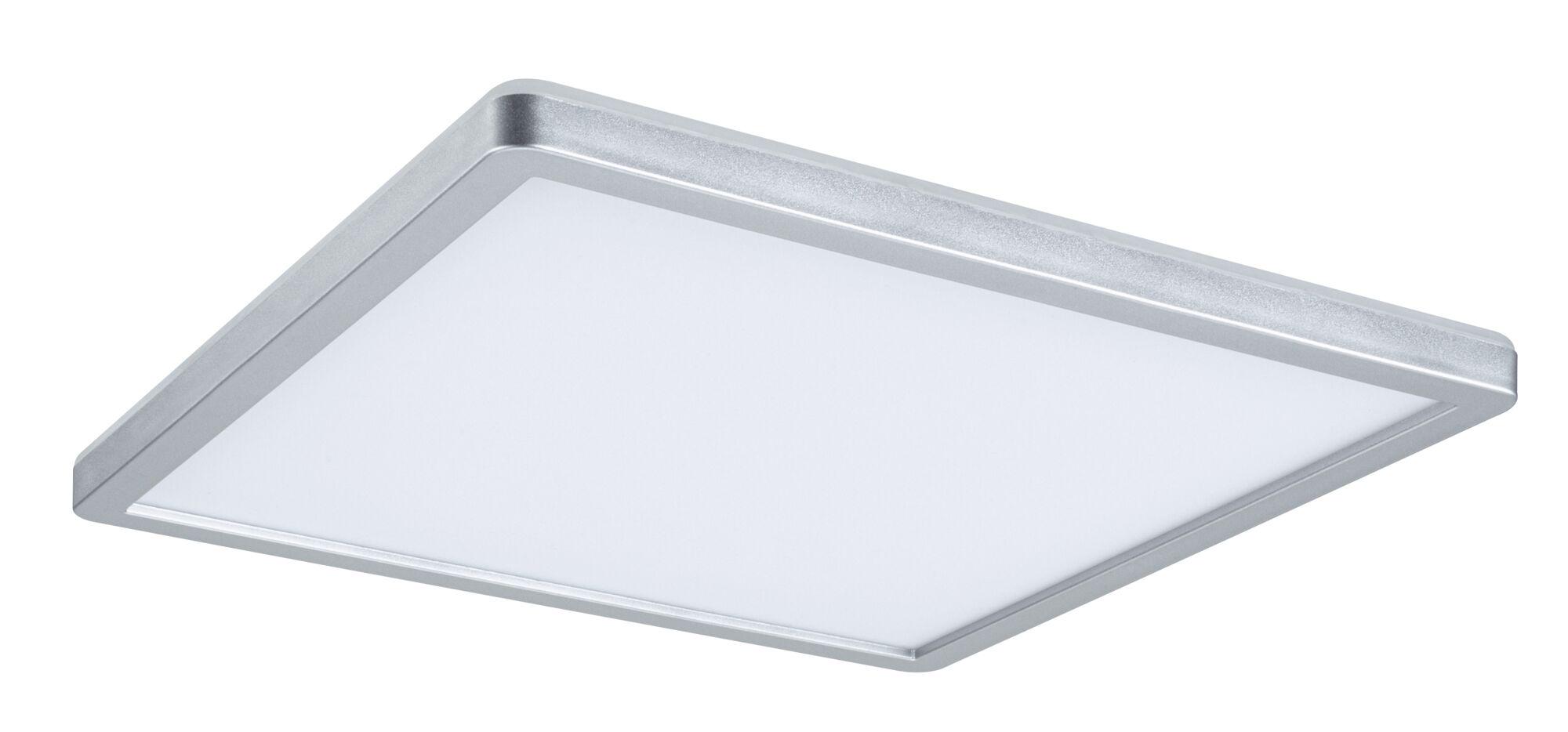 Quadratische LED-Deckenleuchte mit silbernem Aluminiumrahmen und weißem Diffusor für moderne Beleuchtung