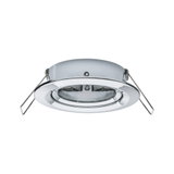 Round recessed spotlight in chrome metal with spring clips for ceiling installation, LED compatible
