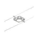 Modernes quadratisches Seil-Licht aus silbernem Metall mit integriertem LED-Spot für Wohnräume