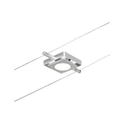 Moderner quadratischer LED-Seilstrahler aus silbernem Metall für flexible Beleuchtungssysteme