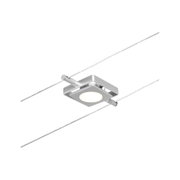 Modernes quadratisches Seil-Licht aus silbernem Metall mit integriertem LED-Spot für Wohnräume