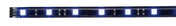 Bande LED bleue avec LED blanches et composants électroniques pour éclairage flexible.