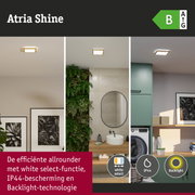 Atria Shine LED-plafondlamp met houten frame in warm wit, energiezuinig met IP44 bescherming